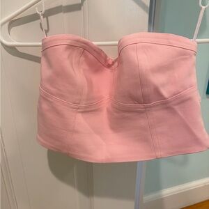 Zara Strapless Pink Bustier Crop Top